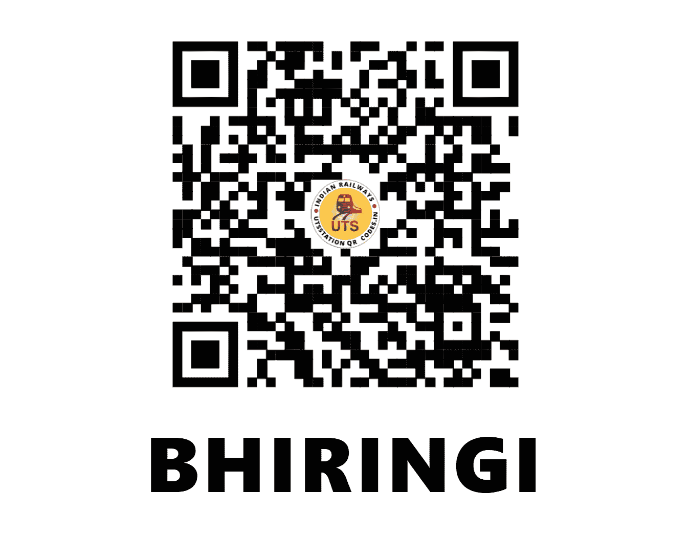 UTS QR Code for BHIRINGI - BRI (WC - MADHYA PRADESH)
